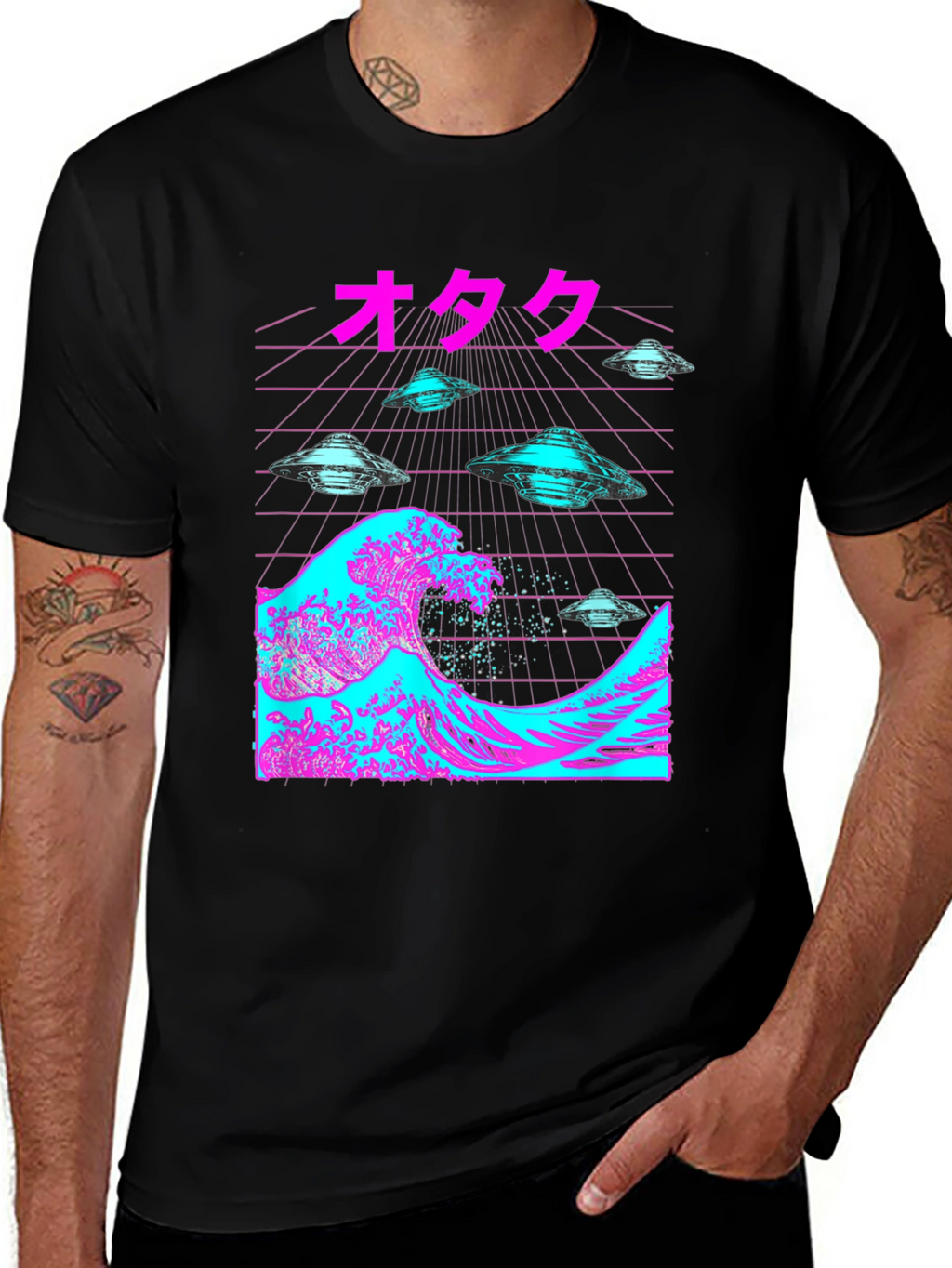 Otaku Wave UFOs Black T-Shirt
