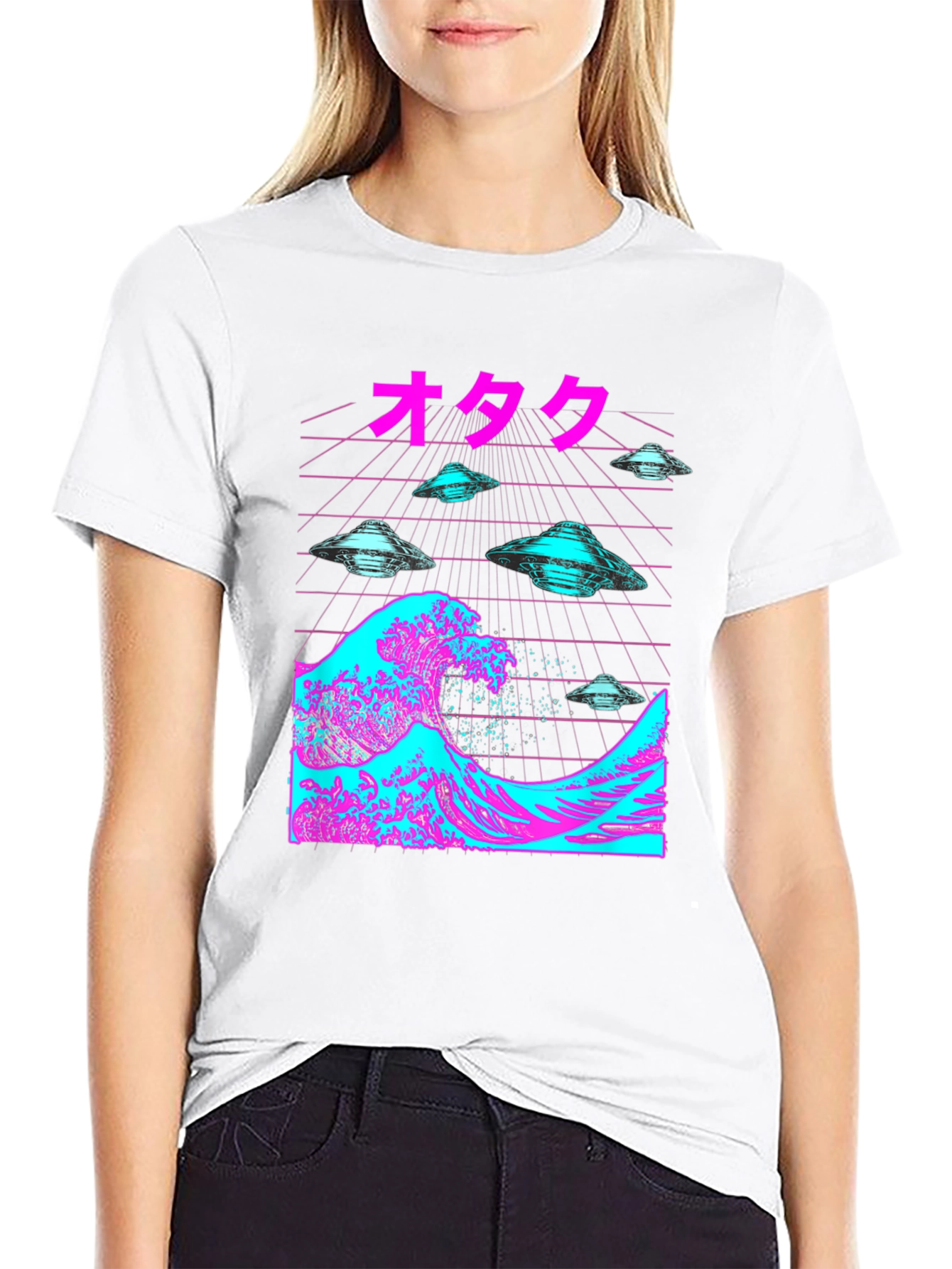 Otaku Wave UFOs Black T-Shirt