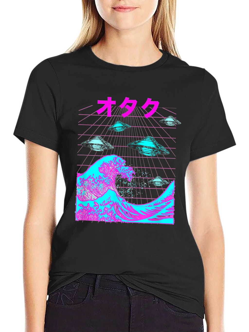 Otaku Wave UFOs Black T-Shirt