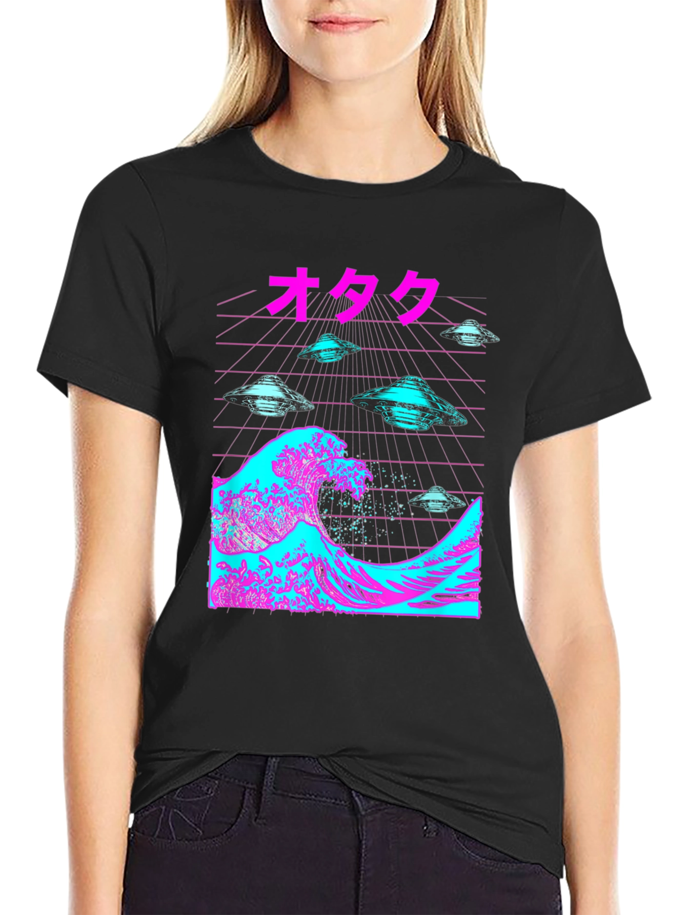 Otaku Wave UFOs Black T-Shirt