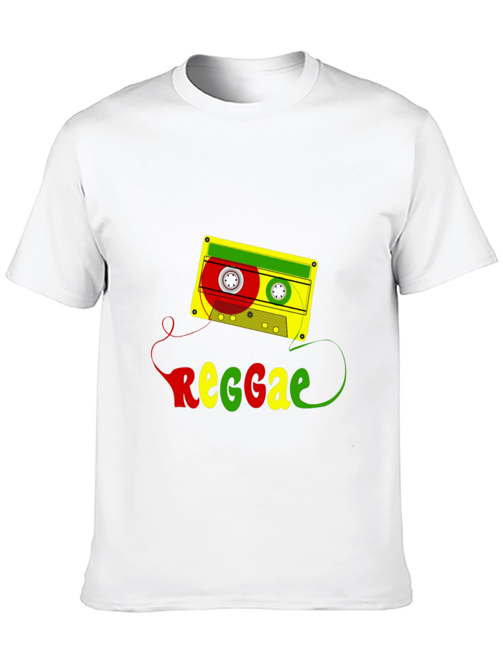 Reggae Cassette Tape Graphic Tee - Black Cotton Blend