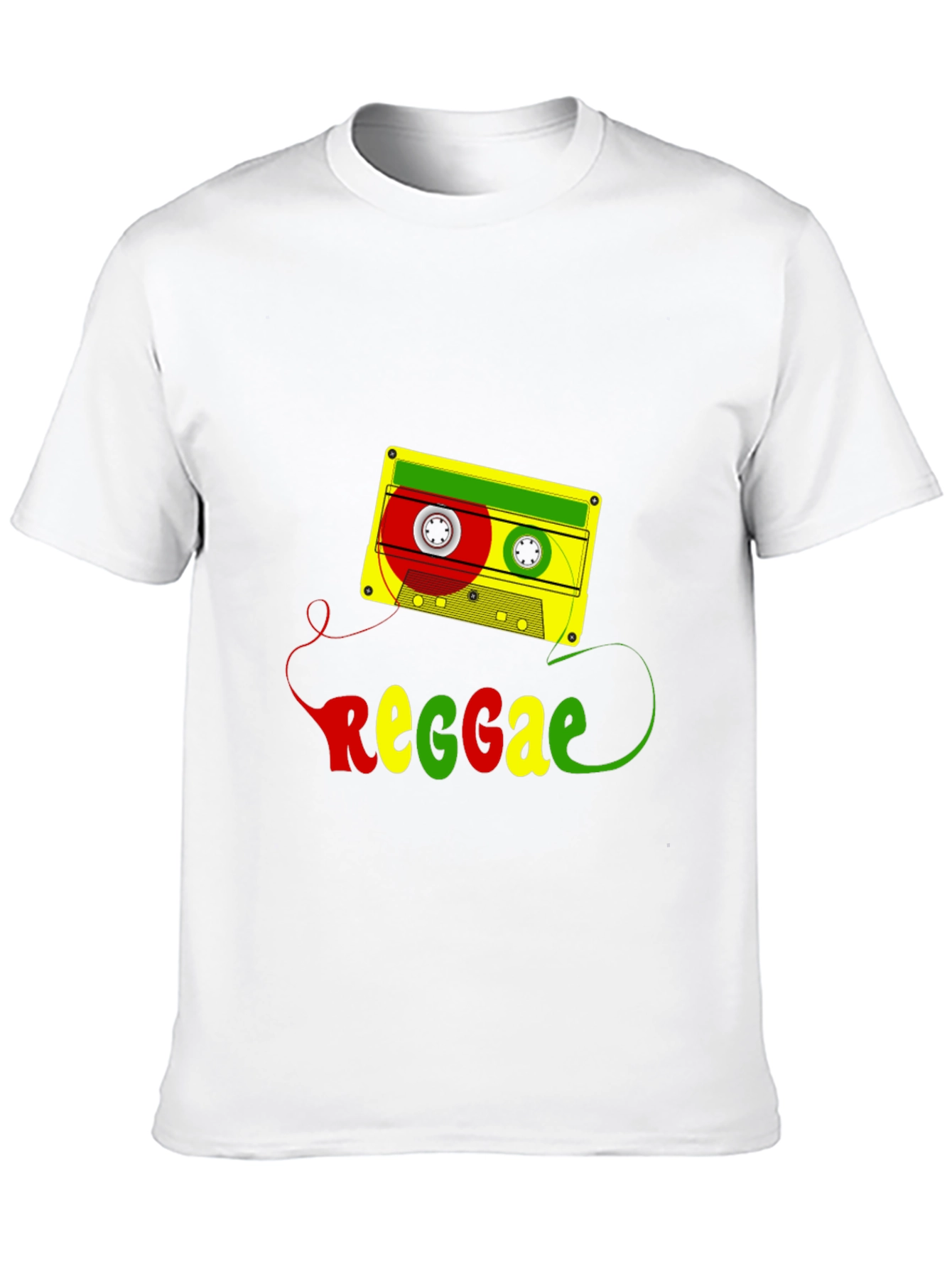 Reggae Cassette Tape Graphic Tee - Black Cotton Blend