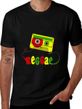 Reggae Cassette Tape Graphic Tee - Black Cotton Blend