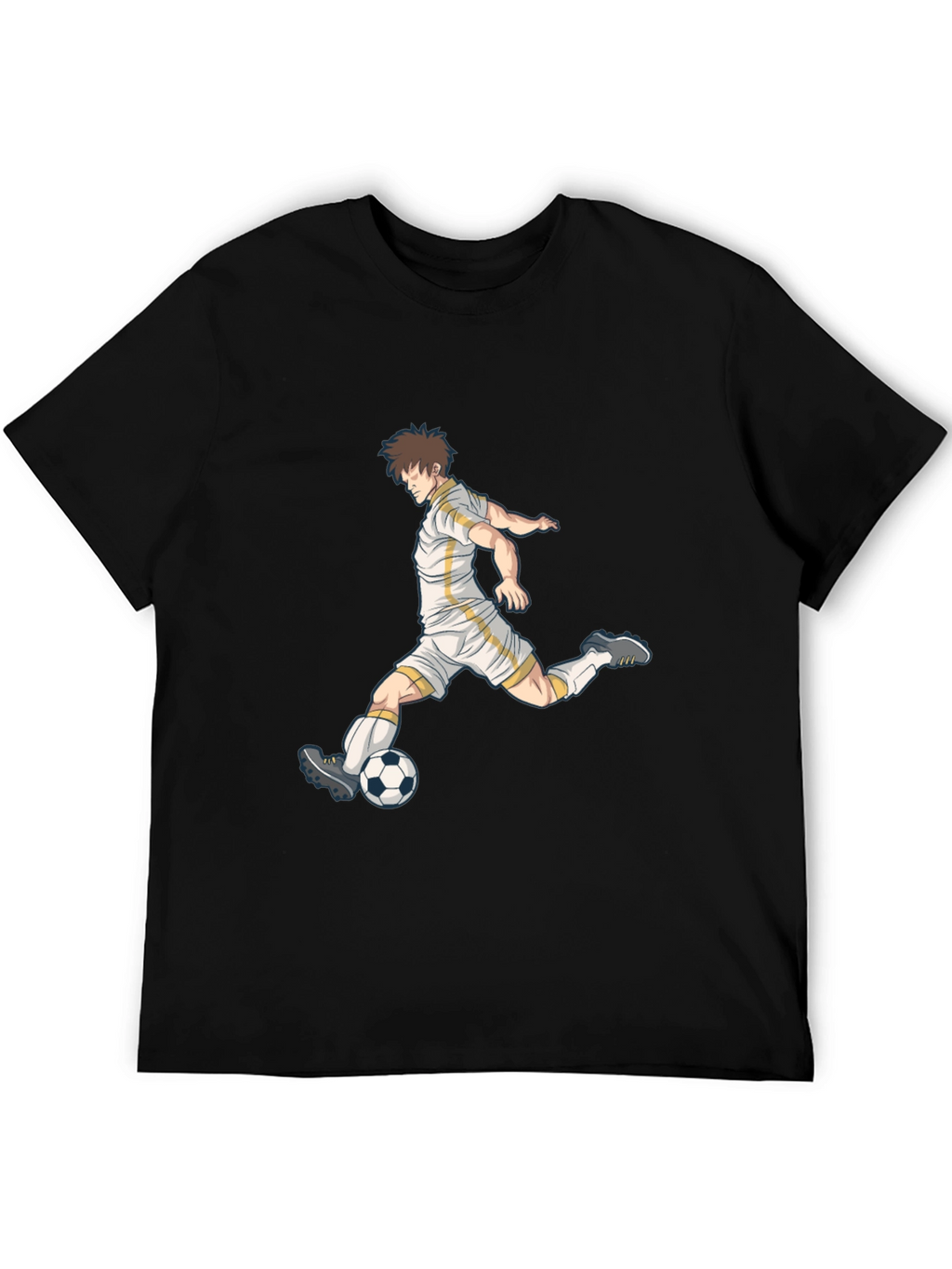Soccer Player Graphic Black T-Shirt