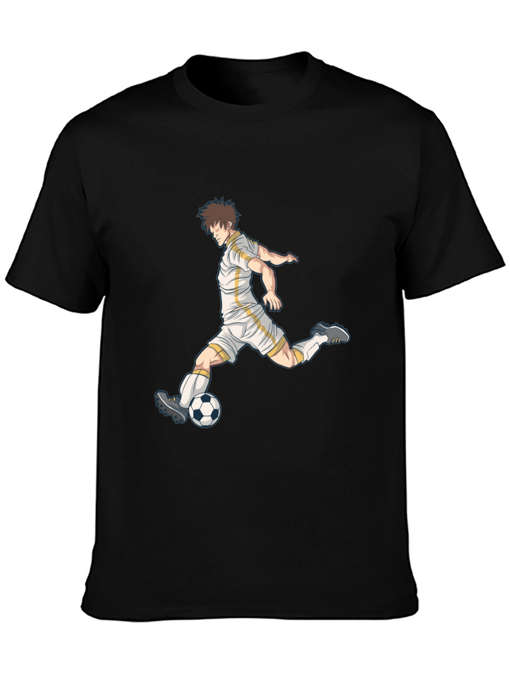 Soccer Player Graphic Black T-Shirt