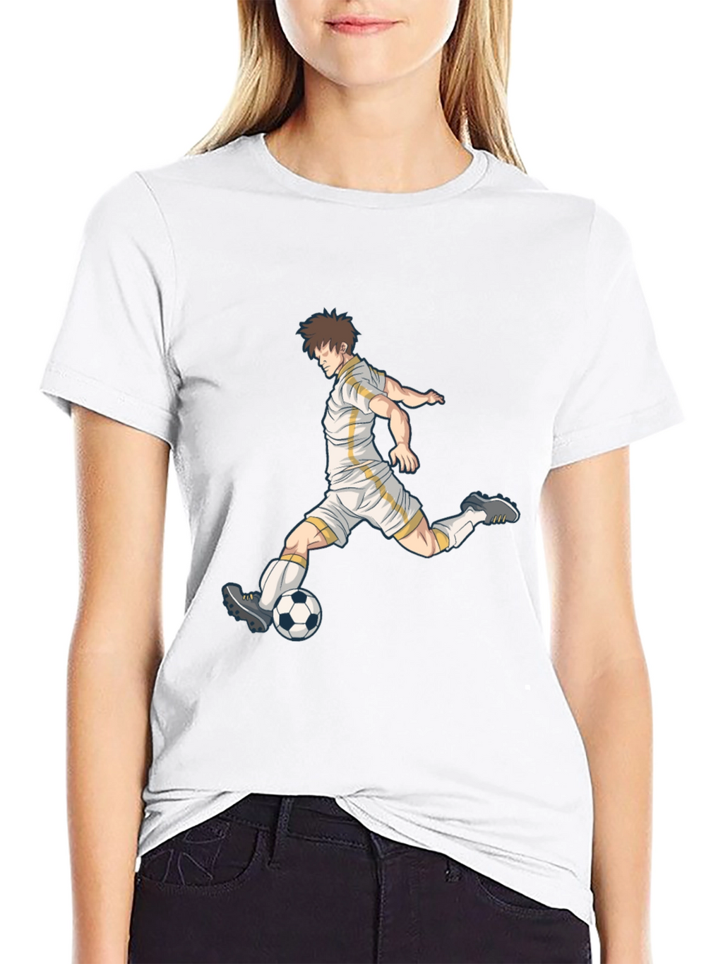 Soccer Player Graphic Black T-Shirt