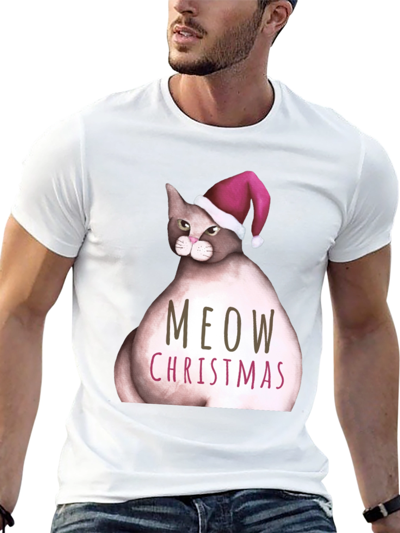Meow Christmas Cat T-Shirt