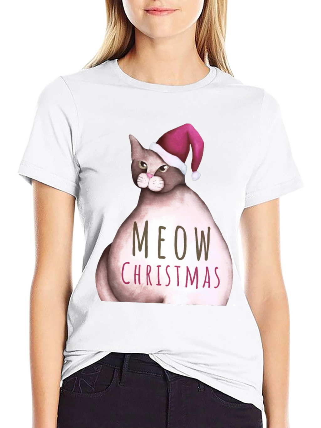 Meow Christmas Cat T-Shirt