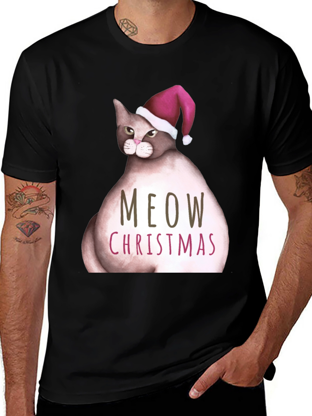 Meow Christmas Cat T-Shirt