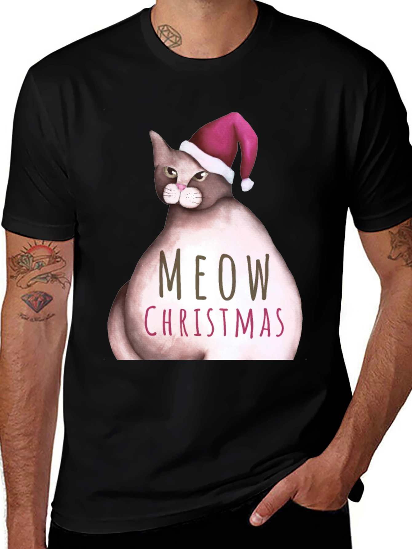 Meow Christmas Cat T-Shirt