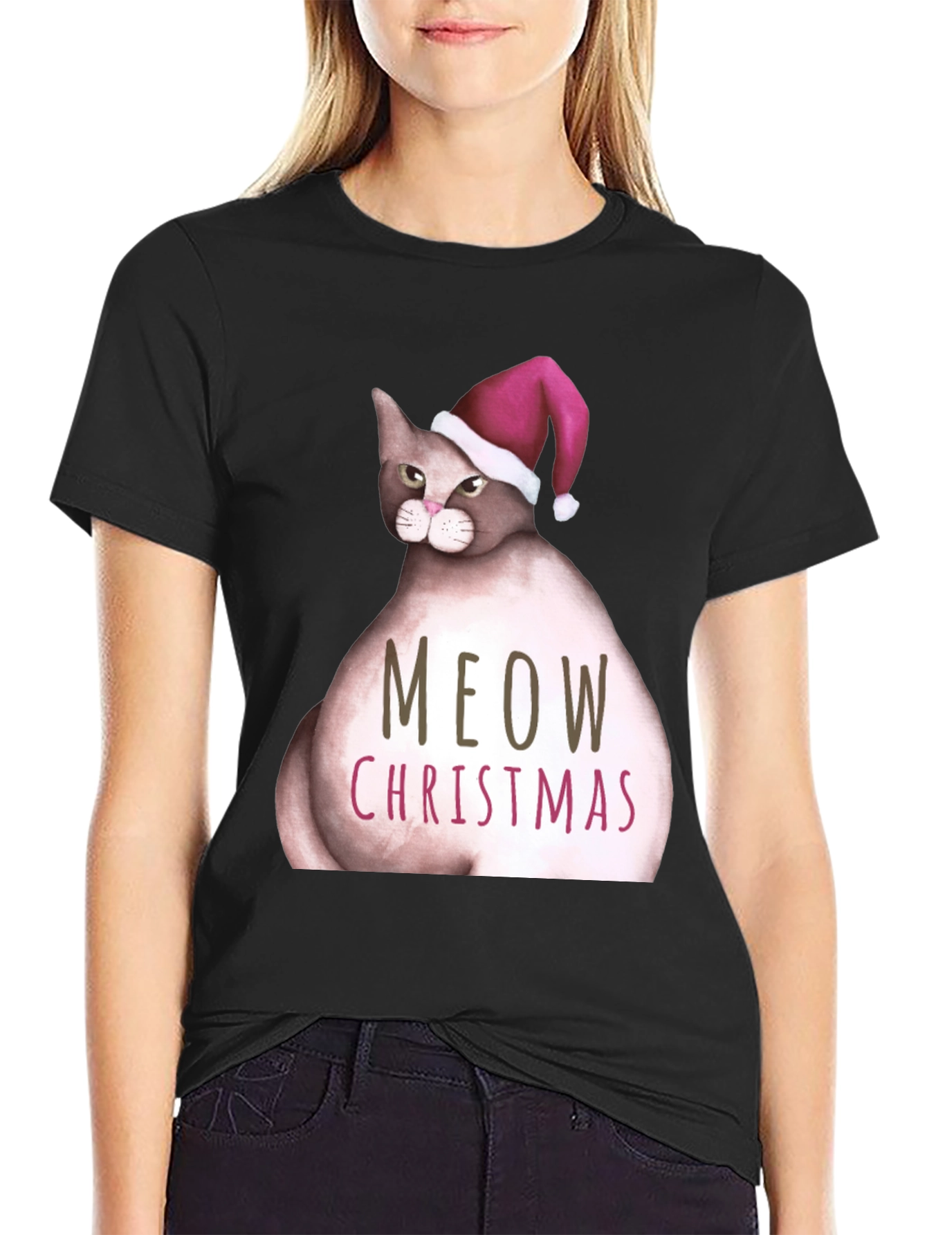 Meow Christmas Cat T-Shirt
