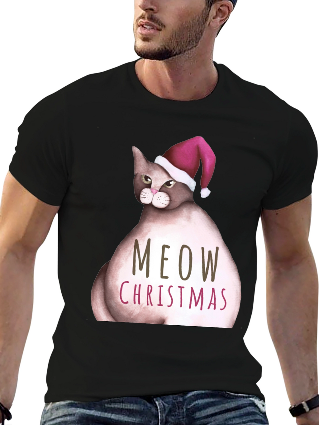Meow Christmas Cat T-Shirt