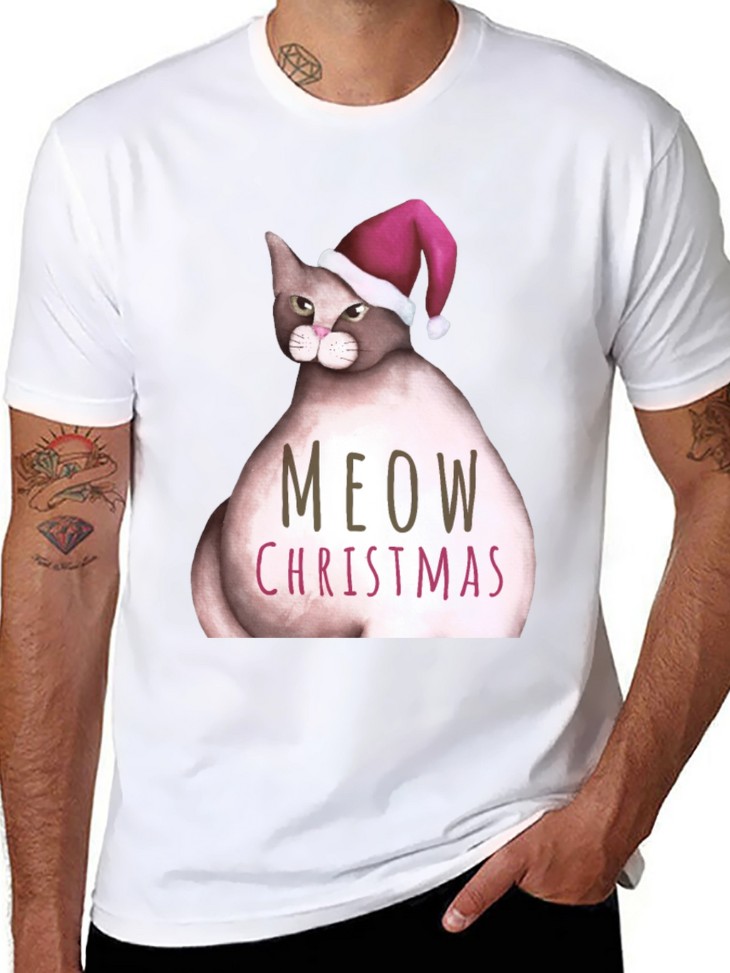 Meow Christmas Cat T-Shirt