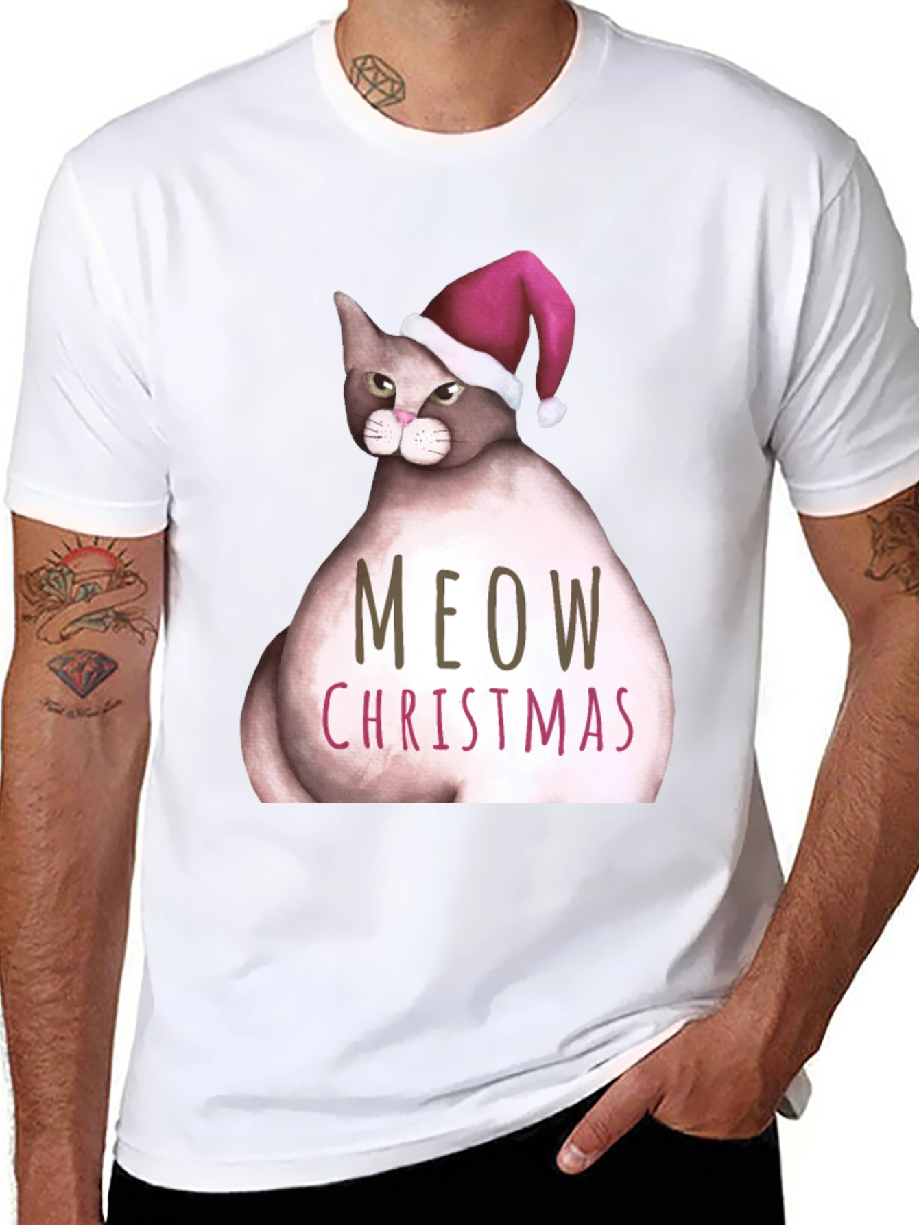 Meow Christmas Cat T-Shirt