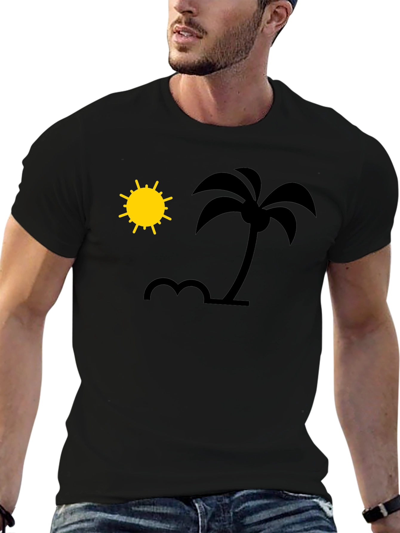 Tropical Vibes Black T-Shirt