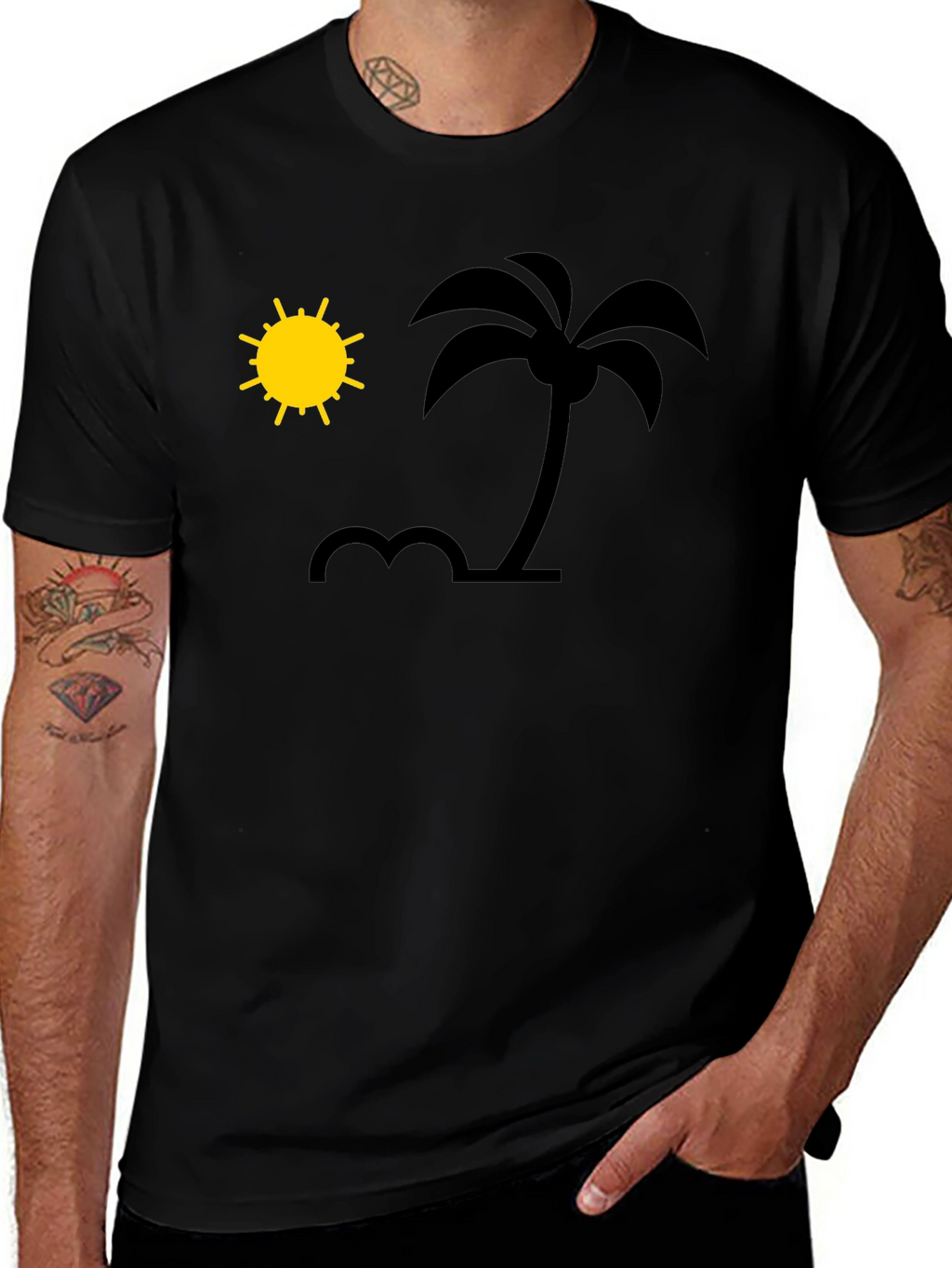 Tropical Vibes Black T-Shirt
