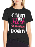 Calm The Flock Down T-Shirt - Funny Flamingo Tee