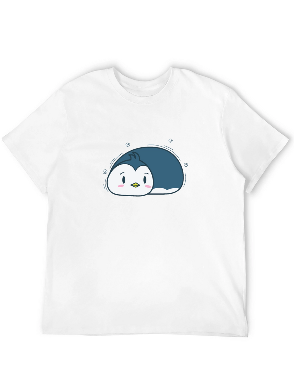 Cute Cartoon Penguin Black T-Shirt