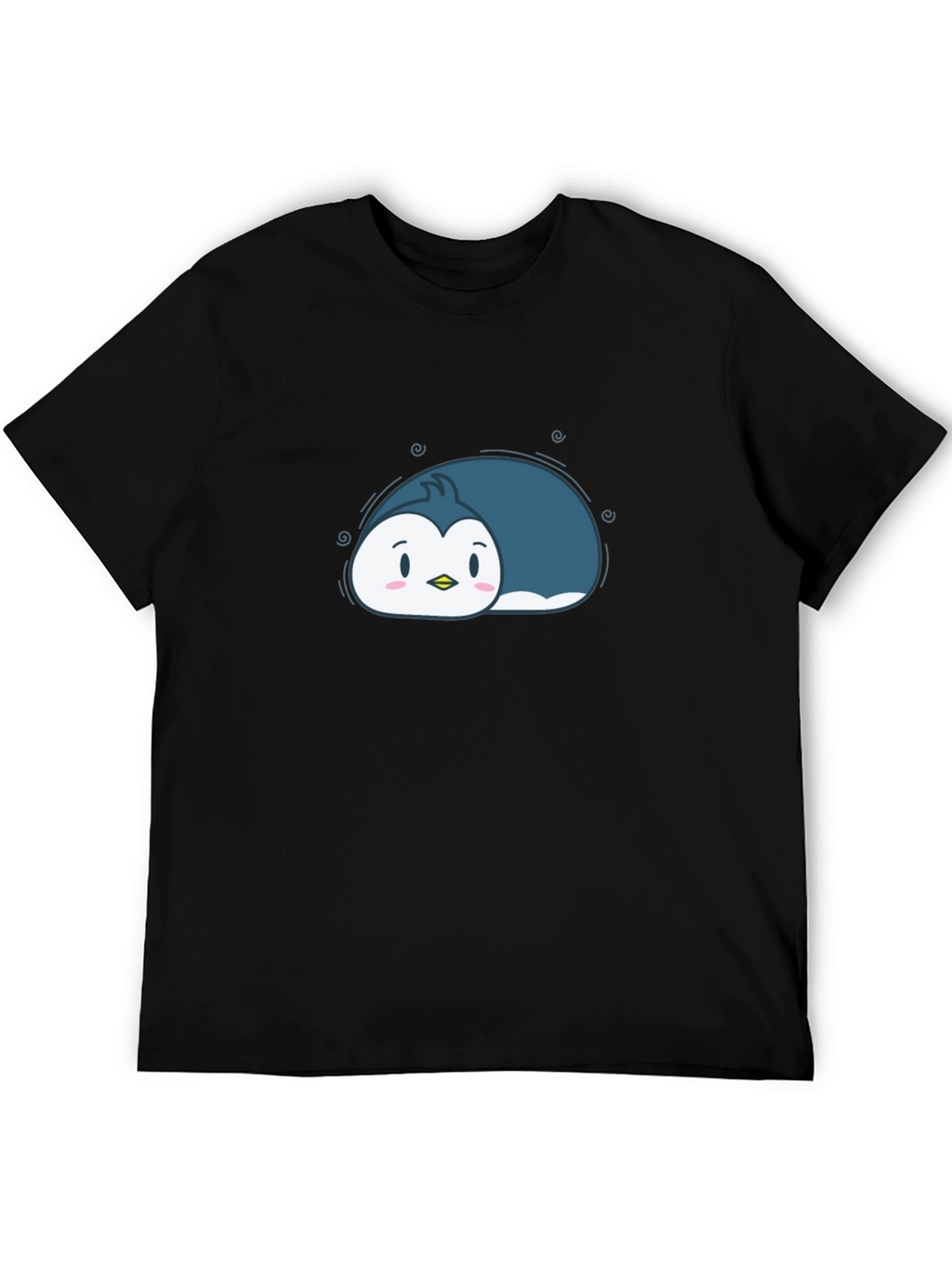 Cute Cartoon Penguin Black T-Shirt