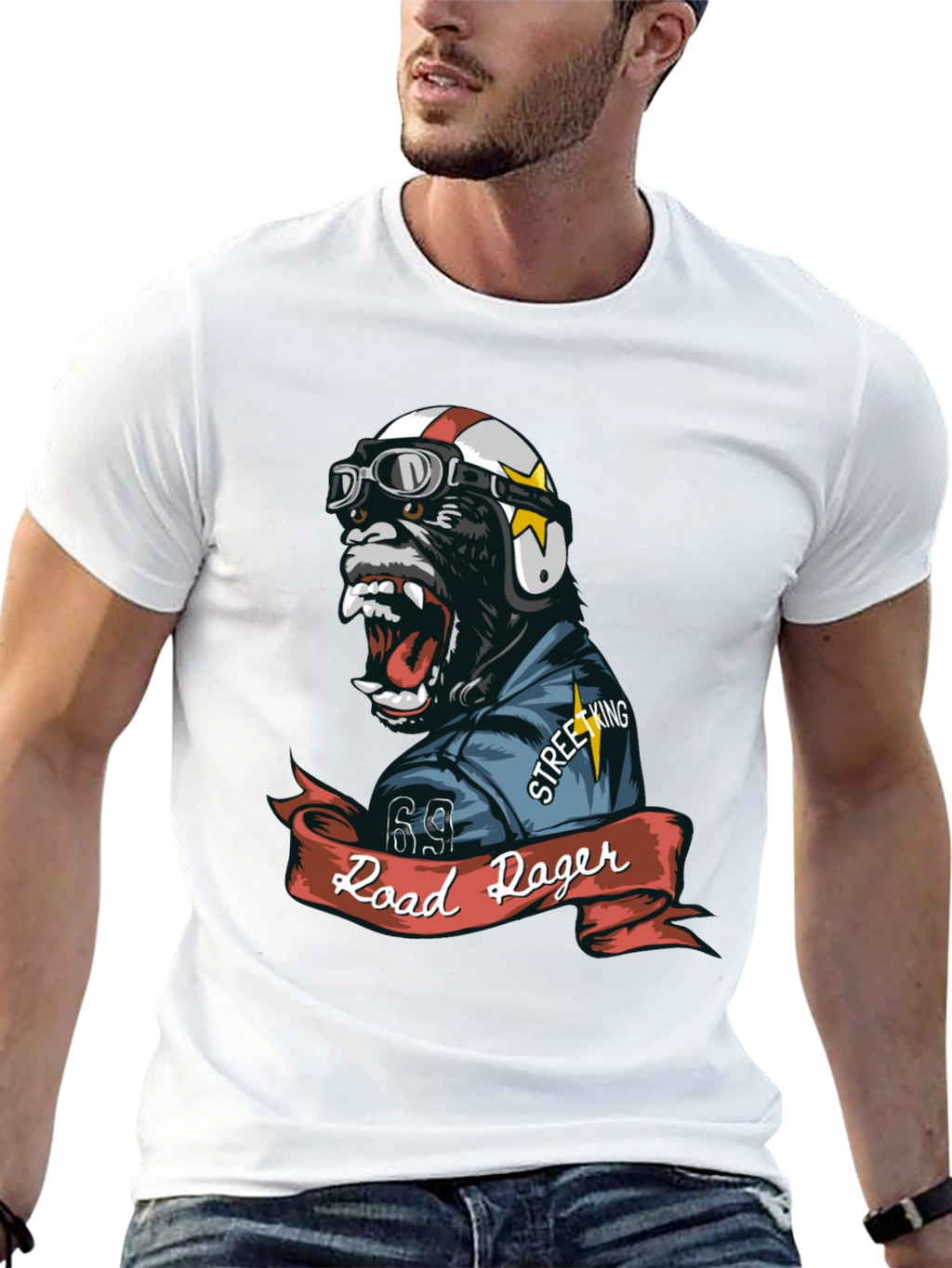 Road Roger Gorilla Biker T-Shirt
