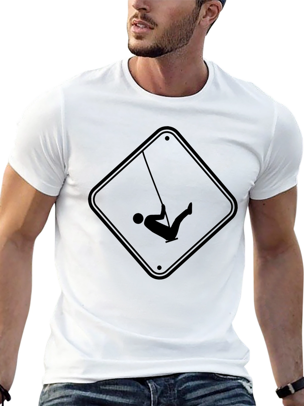 Swing Sign Black Graphic Tee - Casual Style