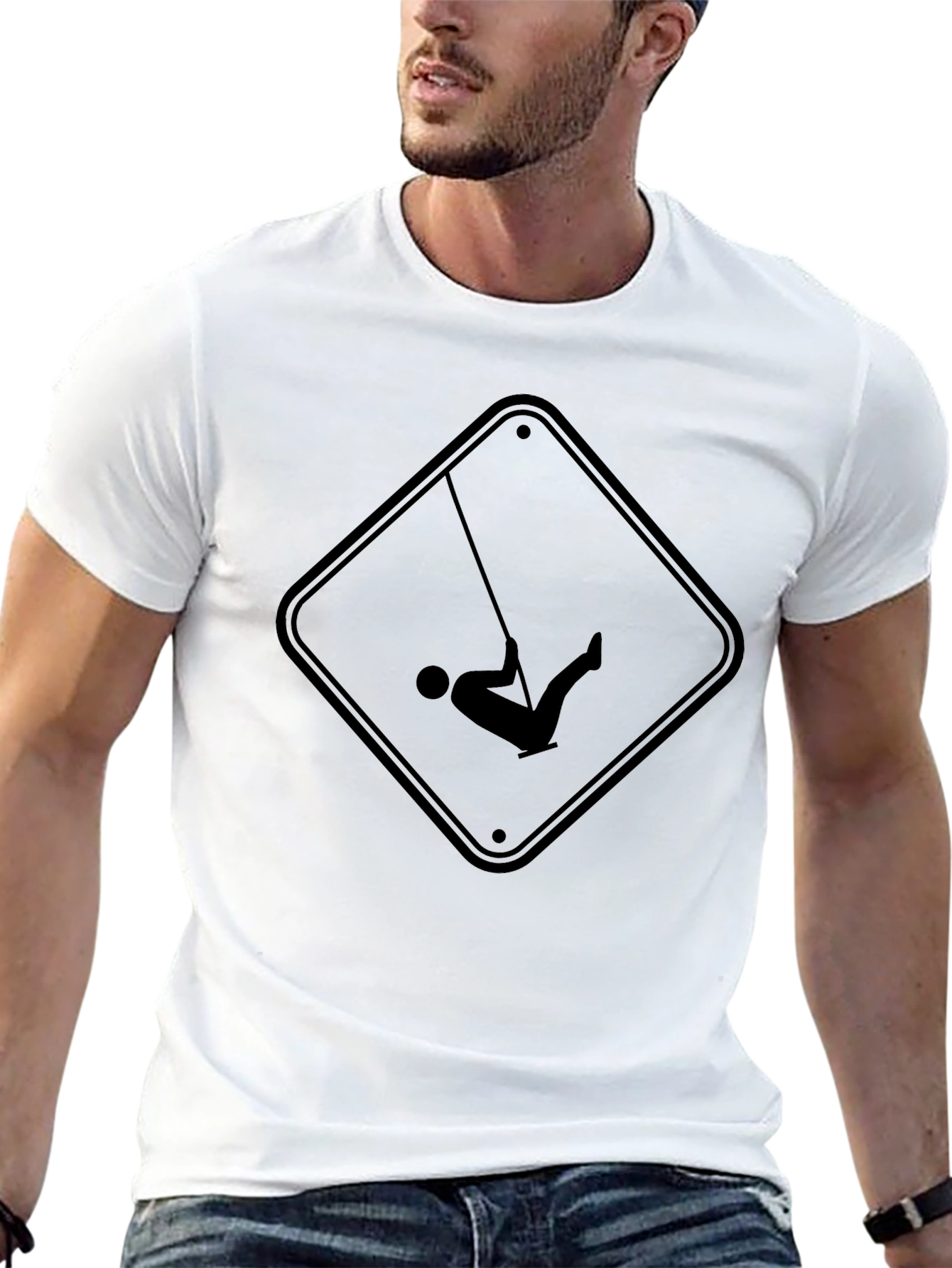 Swing Sign Black Graphic Tee - Casual Style