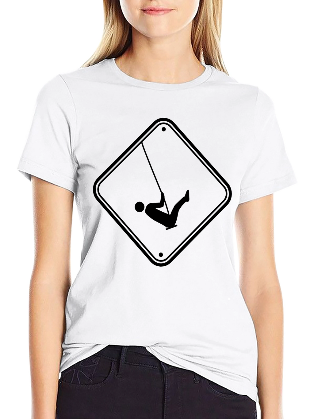 Swing Sign Black Graphic Tee - Casual Style