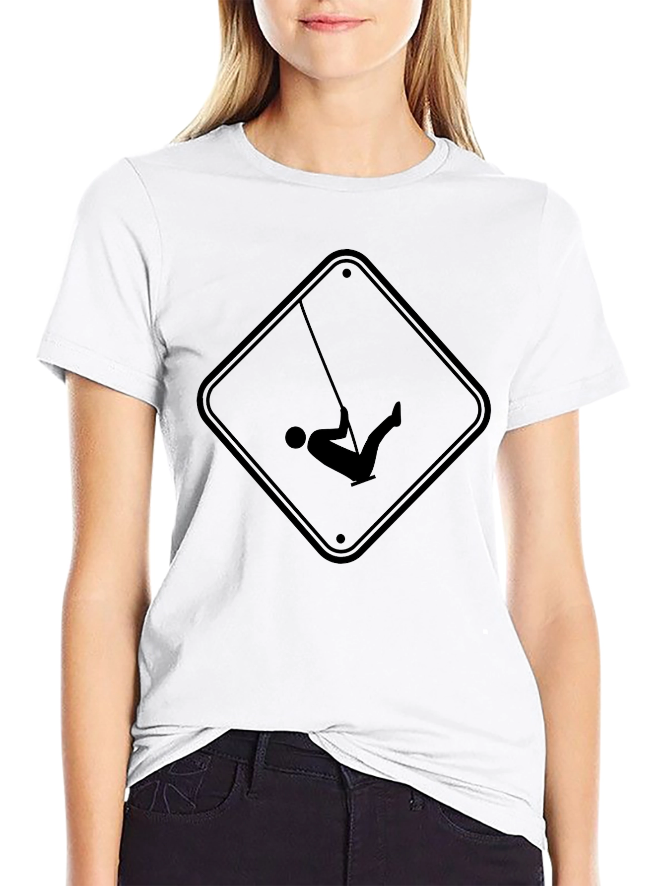 Swing Sign Black Graphic Tee - Casual Style