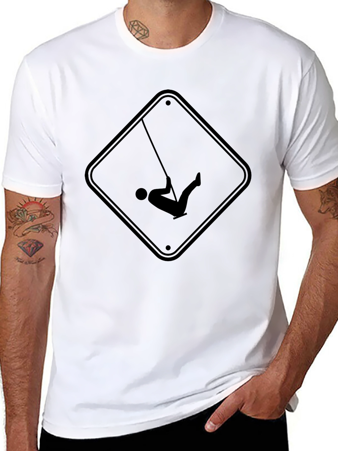 Swing Sign Black Graphic Tee - Casual Style