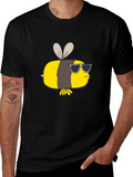 Cool Bee Graphic Tee - Black Cotton T-Shirt