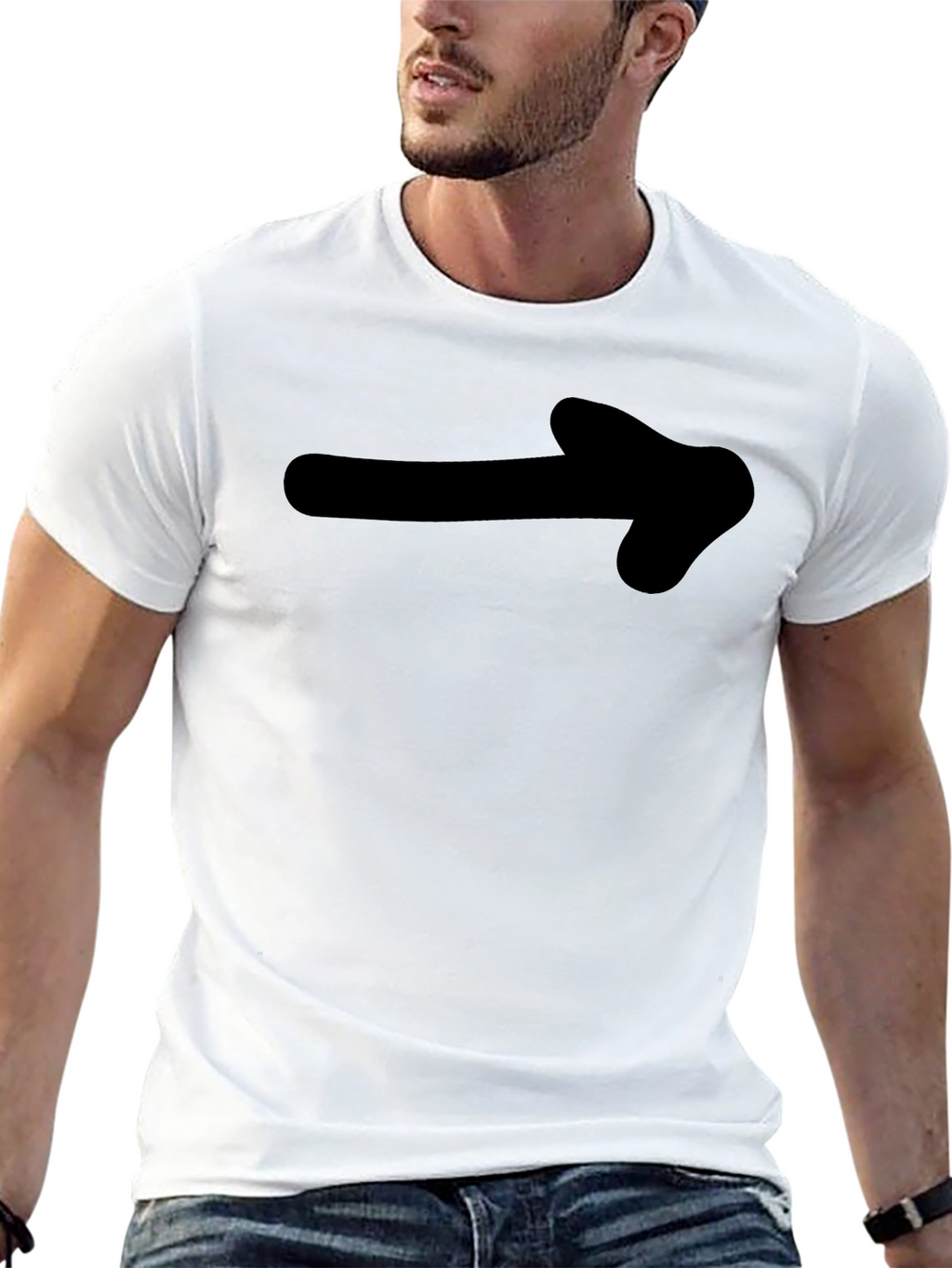 Mens Black Graphic T-Shirt - Arrow Design