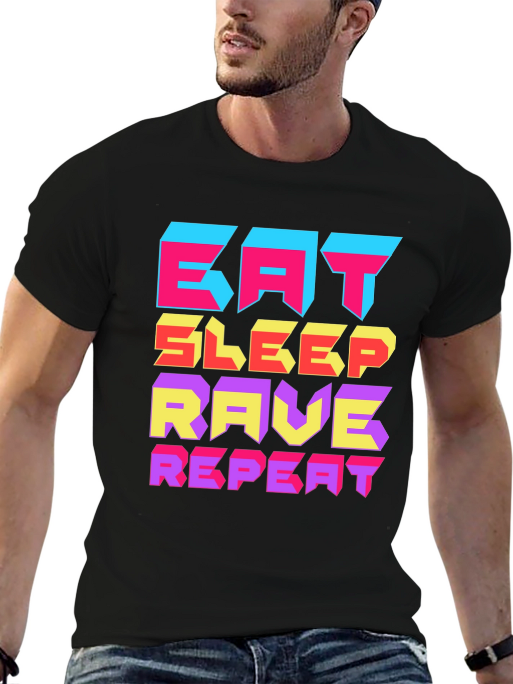 Eat Sleep Rave Repeat Graphic Tee