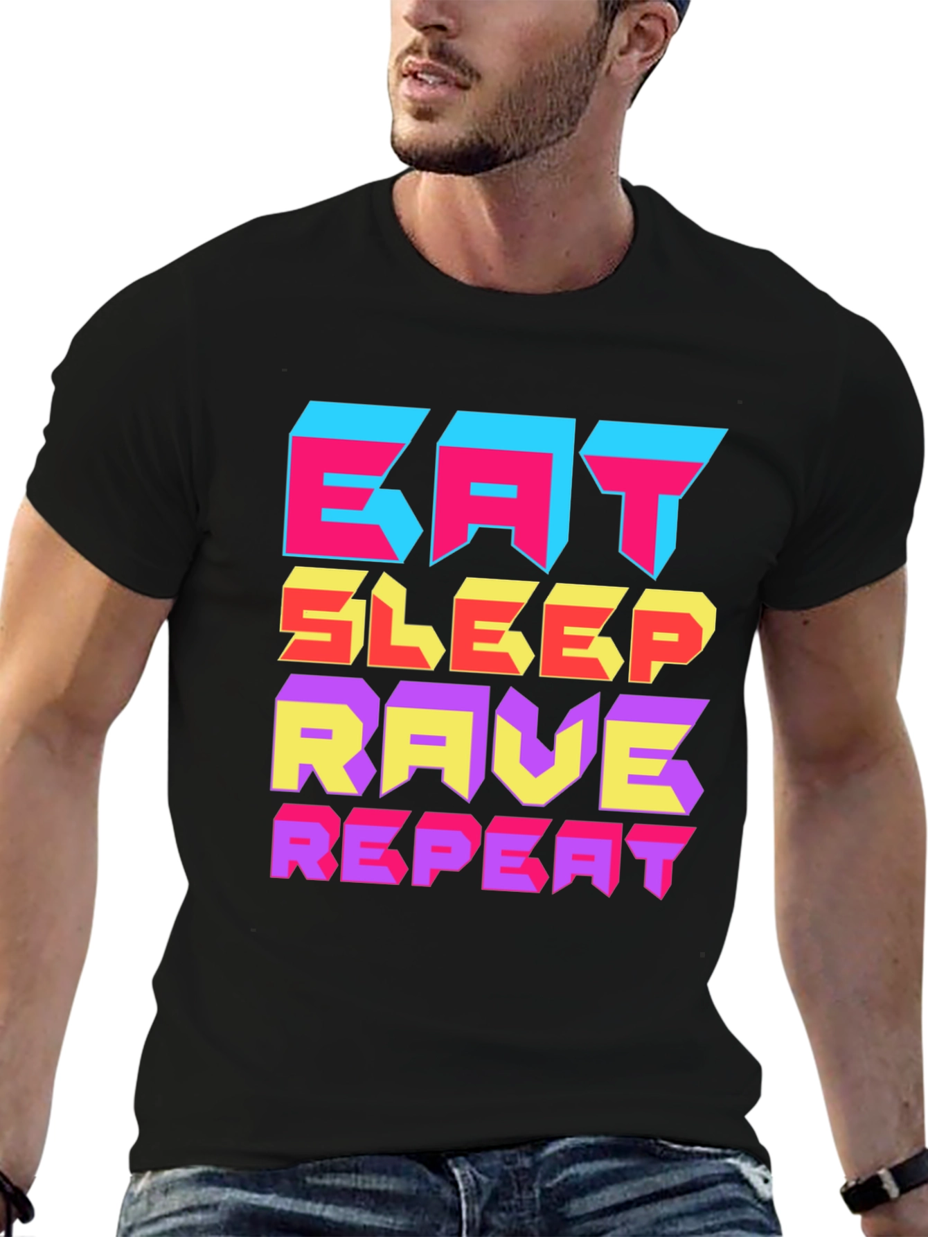 Eat Sleep Rave Repeat Graphic Tee