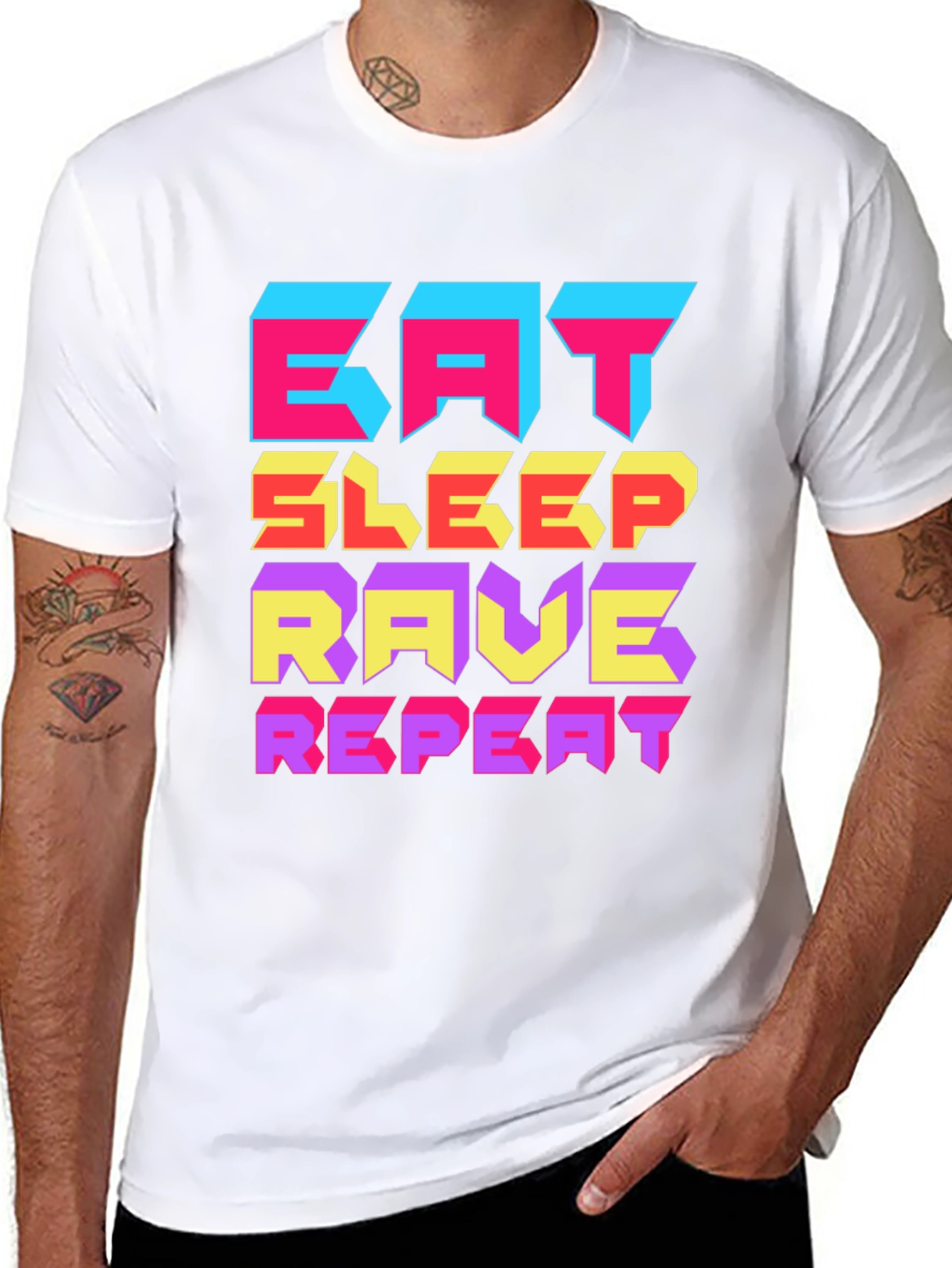 Eat Sleep Rave Repeat Graphic Tee