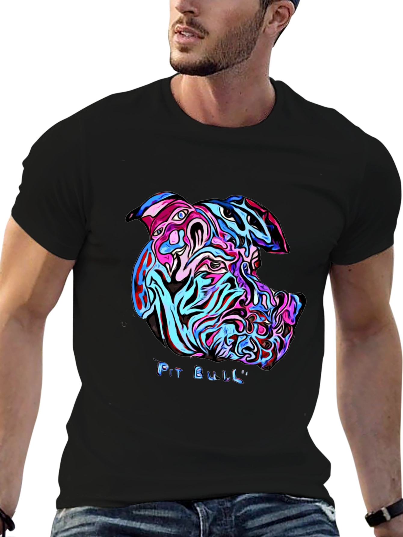 Psychedelic Pit Bull Graphic Tee