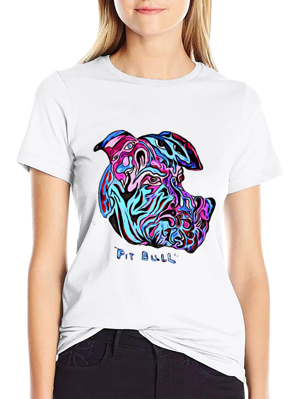 Psychedelic Pit Bull Graphic Tee
