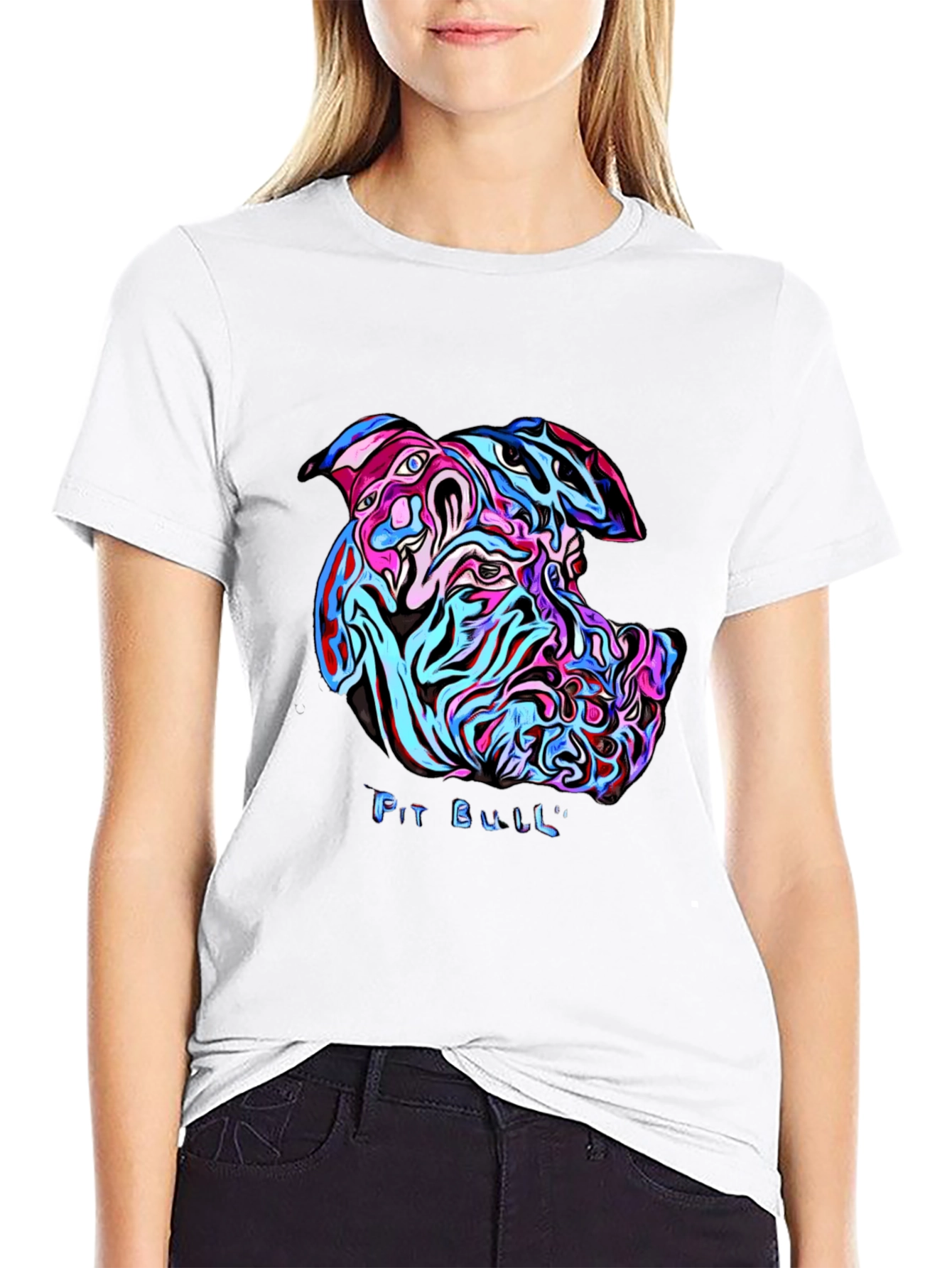Psychedelic Pit Bull Graphic Tee