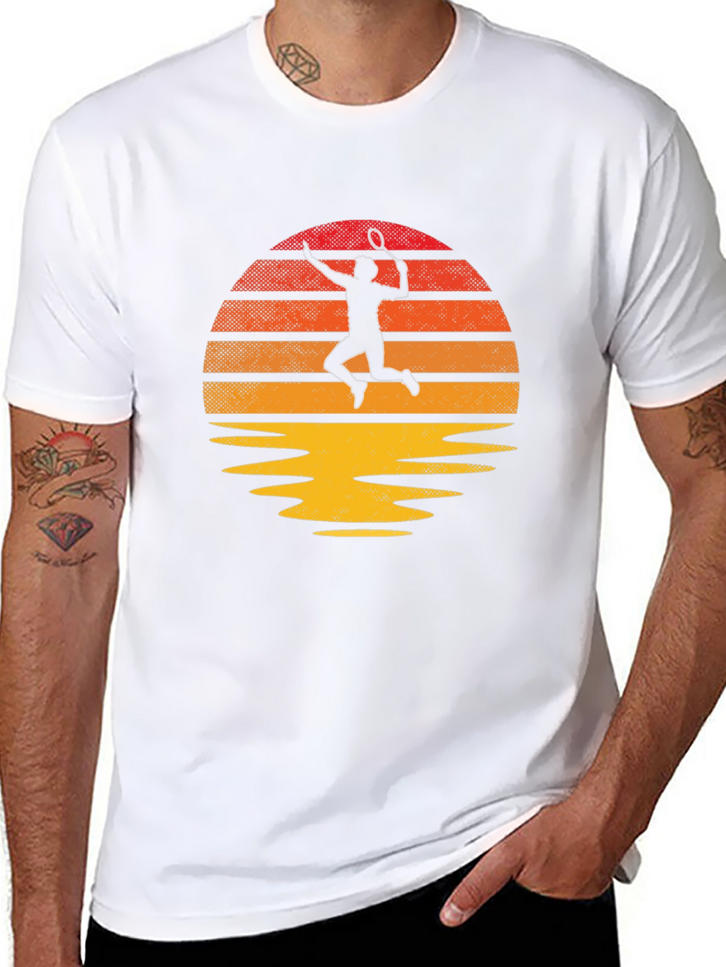 Retro Tennis Sunset Graphic Tee