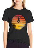 Retro Tennis Sunset Graphic Tee