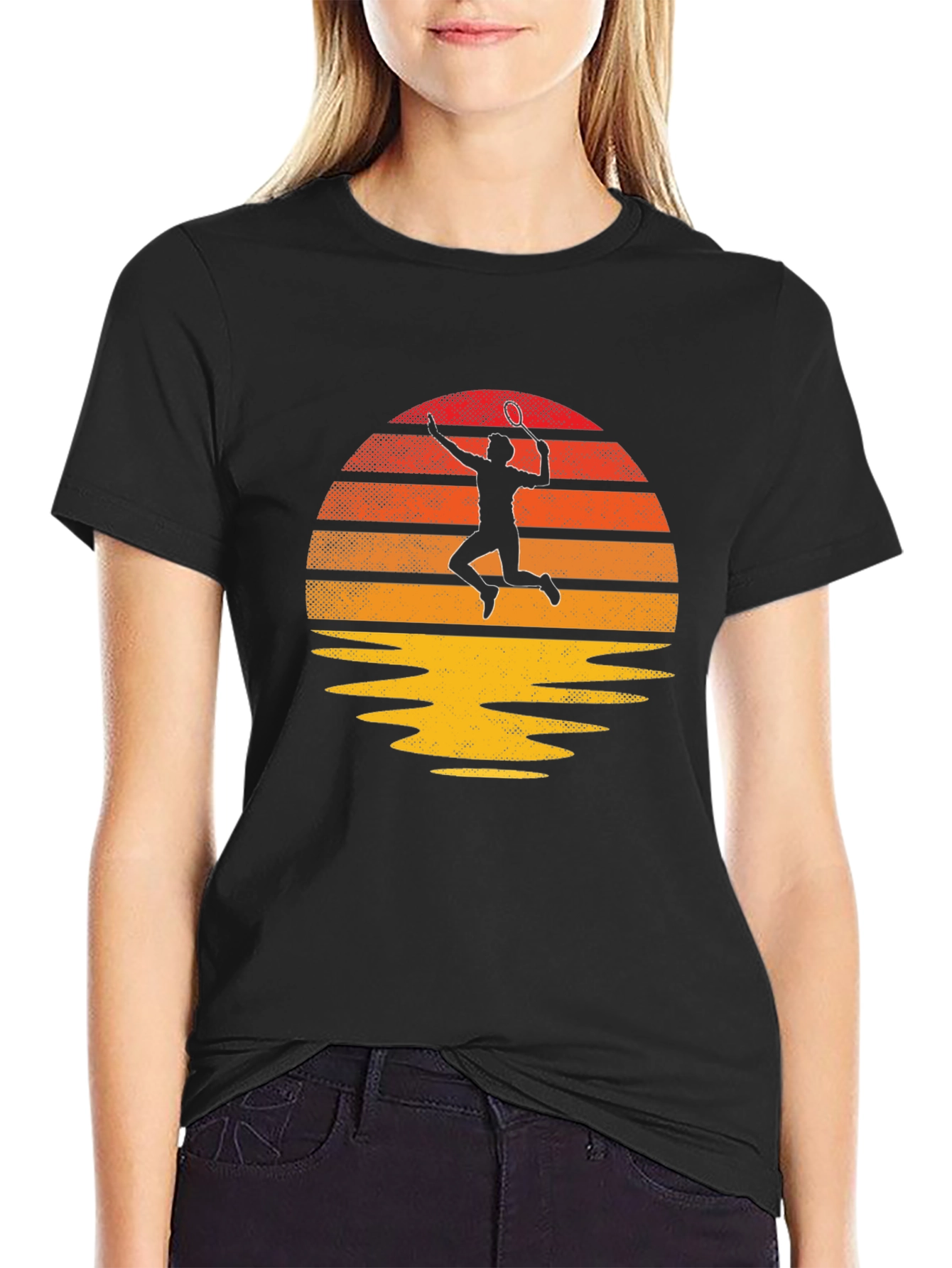 Retro Tennis Sunset Graphic Tee