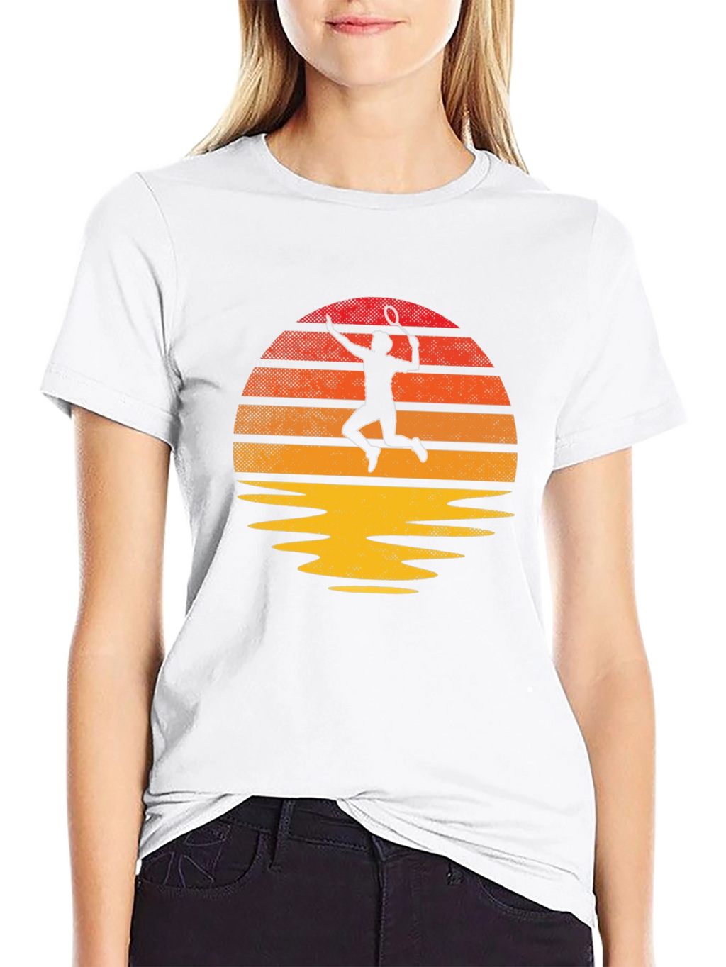 Retro Tennis Sunset Graphic Tee