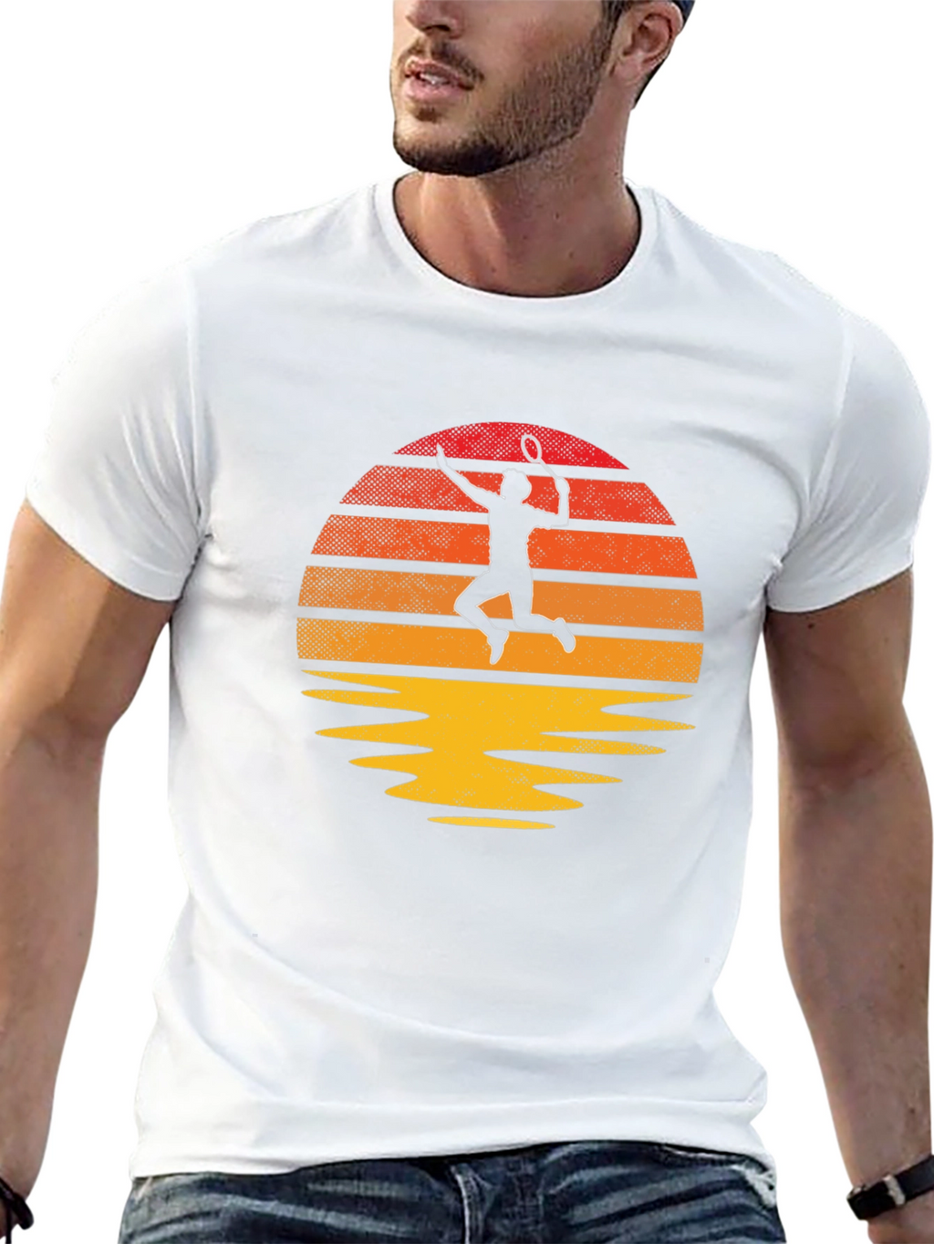 Retro Tennis Sunset Graphic Tee