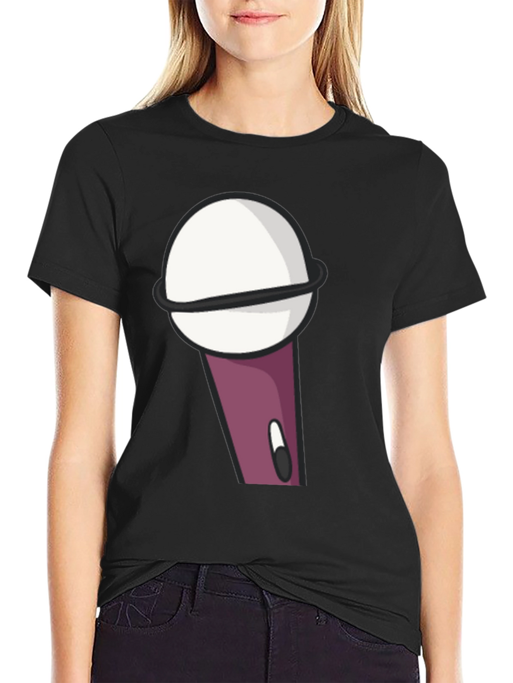 Microphone Graphic Tee - Black Cotton Comfort
