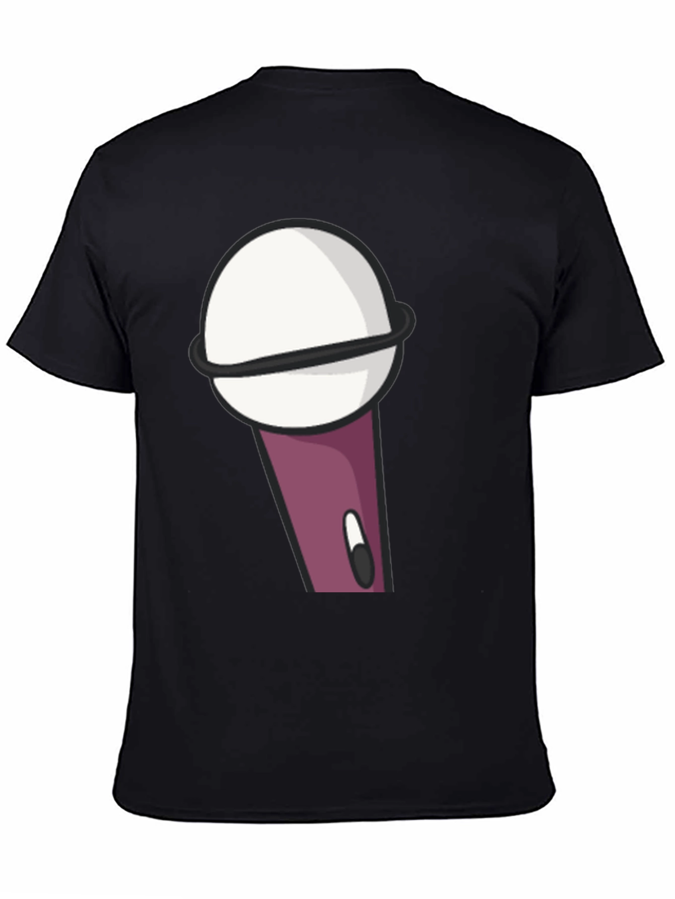 Microphone Graphic Tee - Black Cotton Comfort
