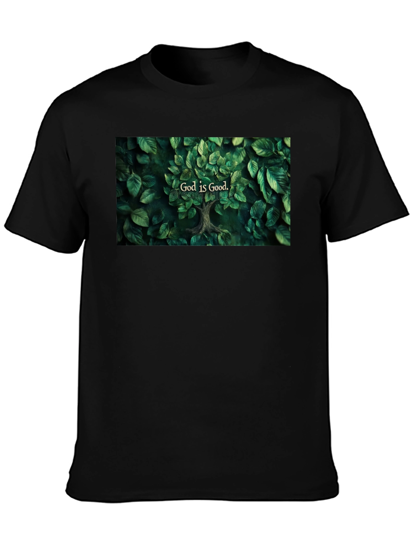 God is Good Tree T-Shirt - Spiritual Black Tee