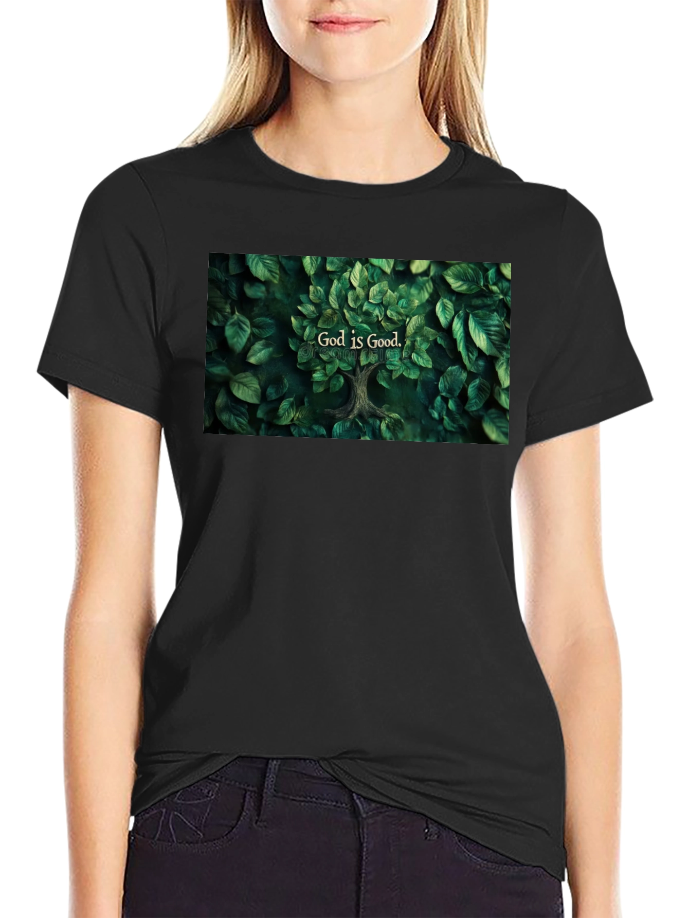 God is Good Tree T-Shirt - Spiritual Black Tee