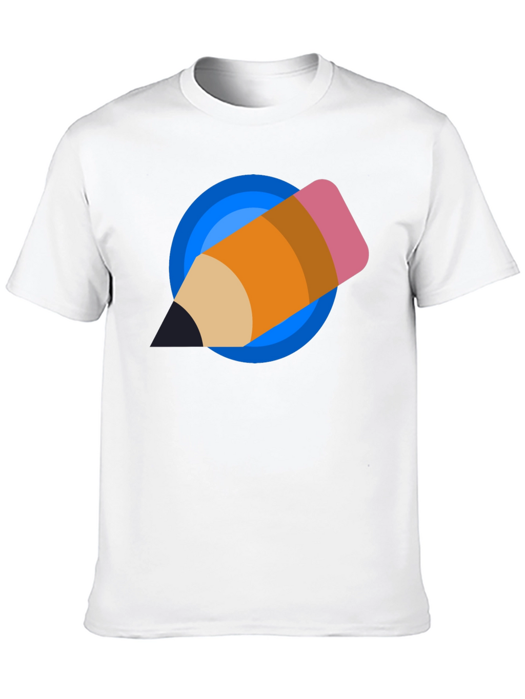 Creative Pencil Design Black T-Shirt