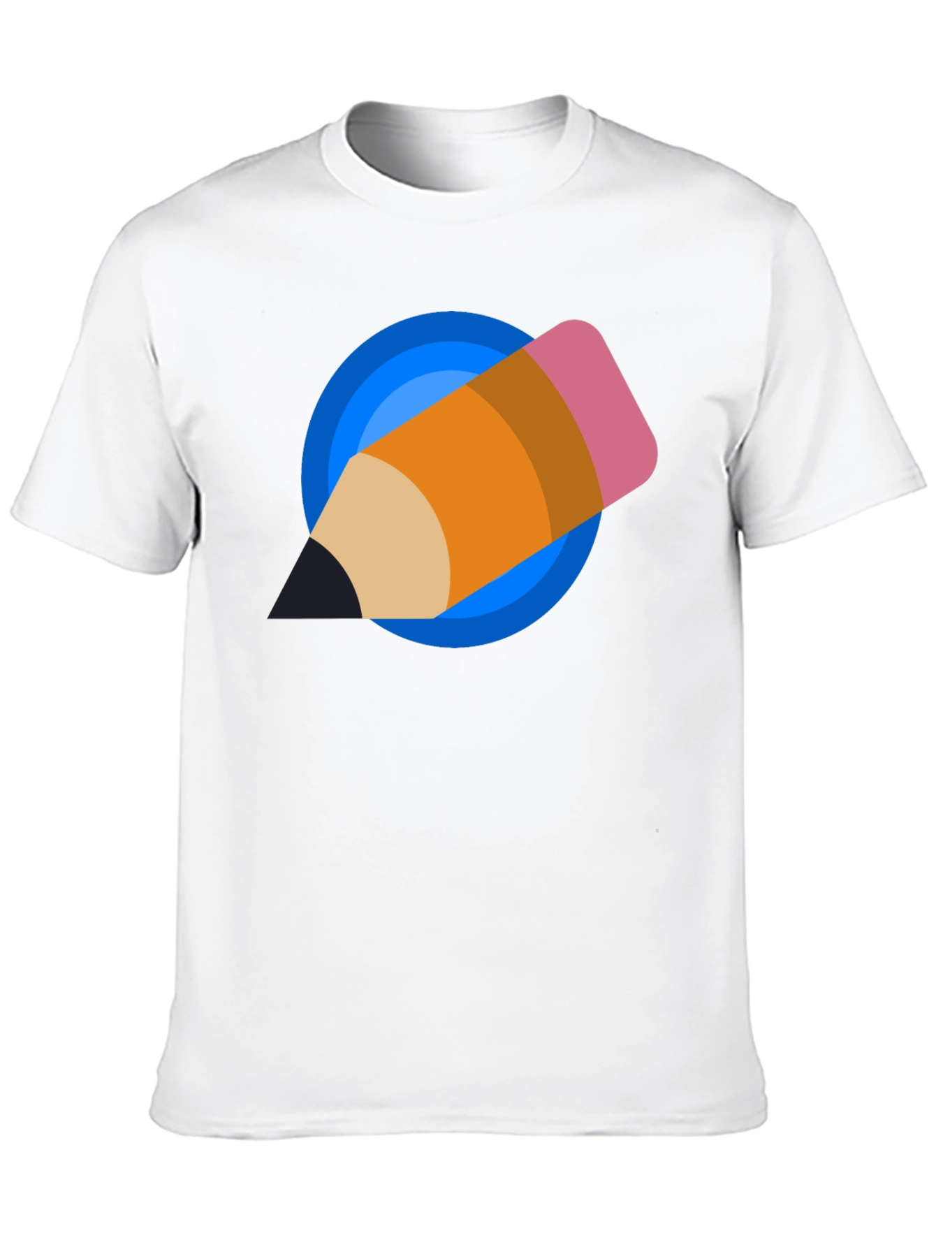 Creative Pencil Design Black T-Shirt