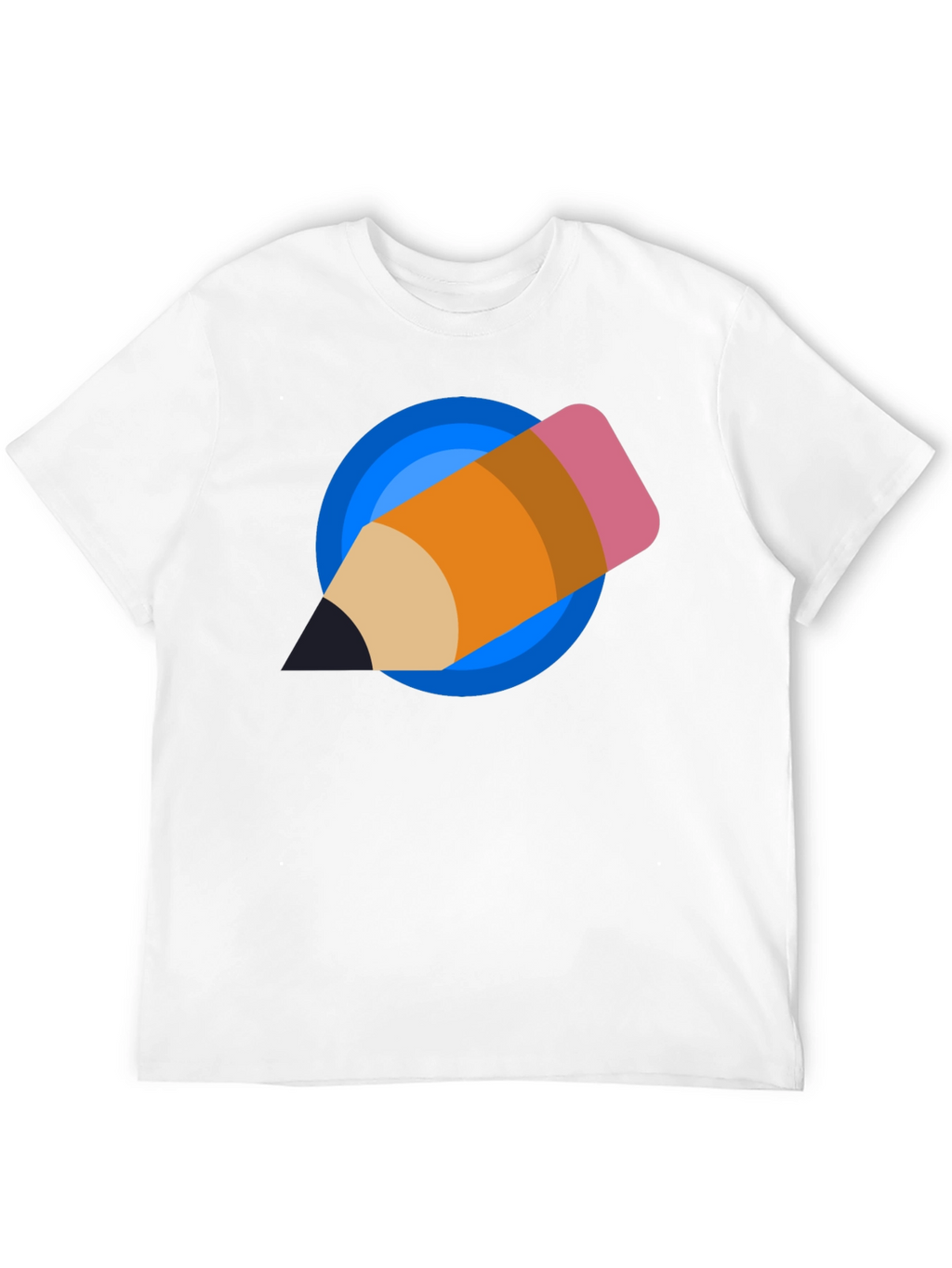Creative Pencil Design Black T-Shirt