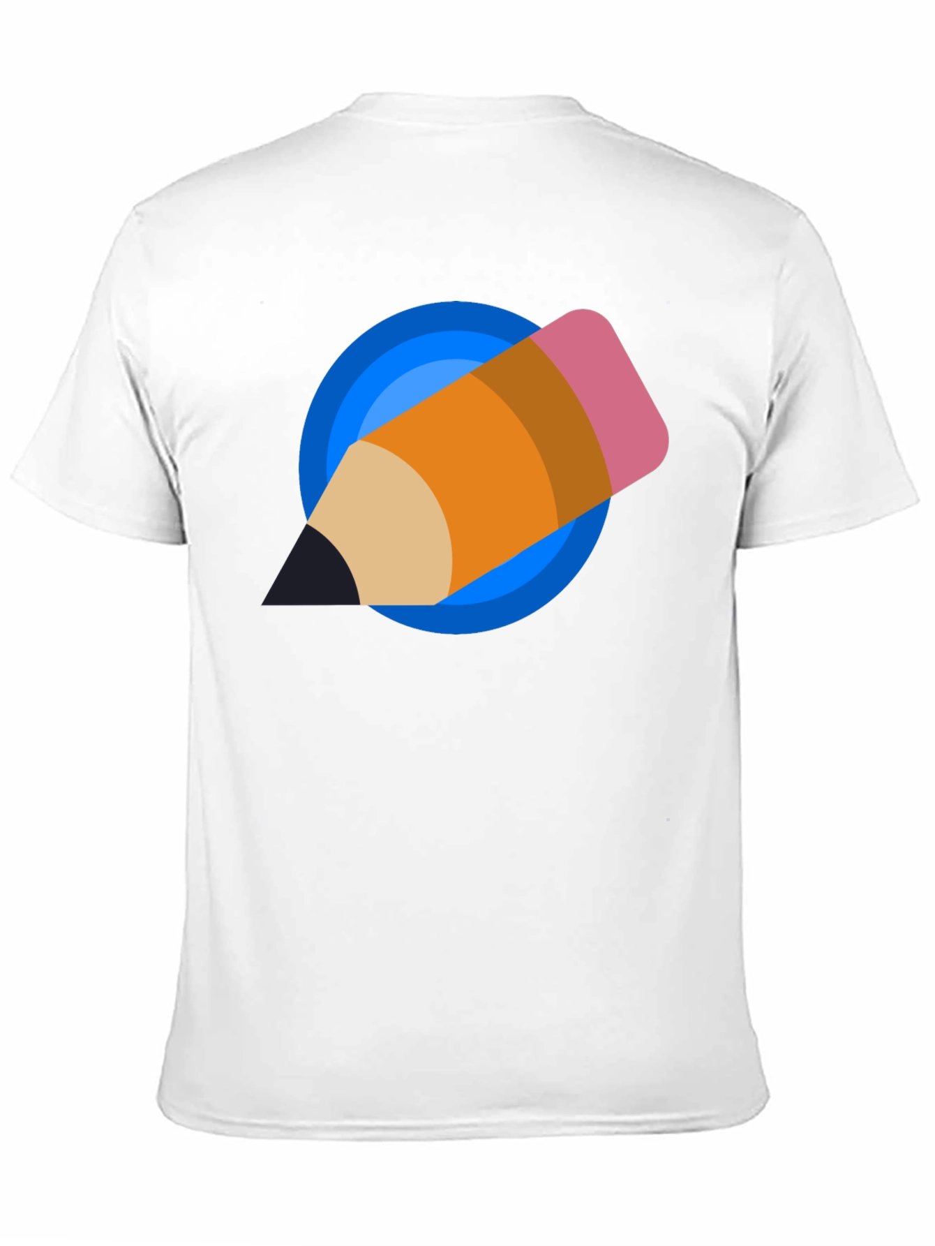 Creative Pencil Design Black T-Shirt